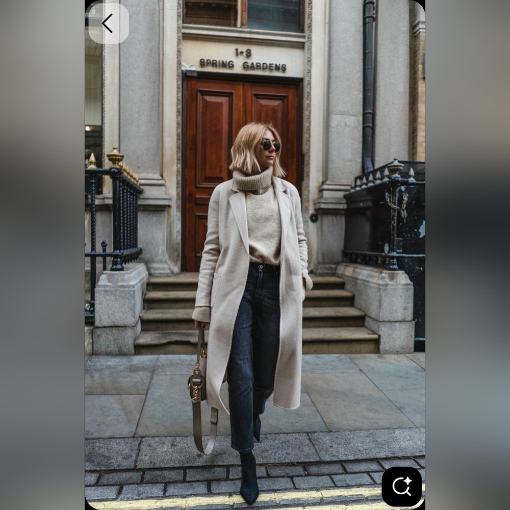 Vinyage Lux Women's Elegant Cream Pea Coat